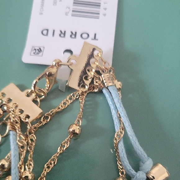 Torrid Gold and Light Blue Multi-Strand Bracelet - Picture 3 of 5